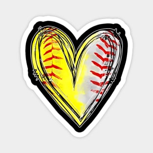 Mom Of Both Baseball Softball Magnet