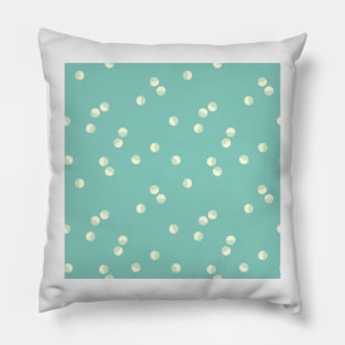 Scattered Dots Minimalist Geometric Pattern - Cute Pastel Teal Pillow
