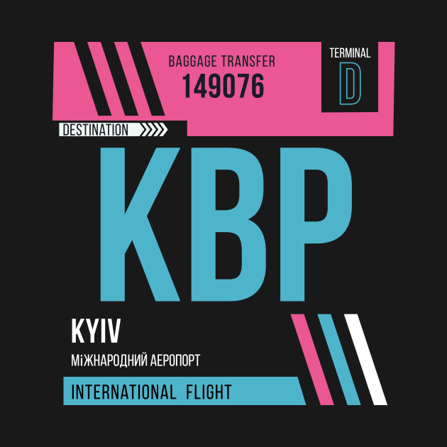 Kyiv (KBP) Airport Code Baggage Tag by SLAG_Creative