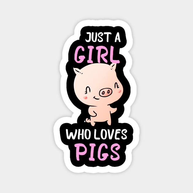 Just A Girl Who Loves Pigs Funny Gift Magnet by wapix