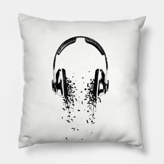 Listen to your stuff - headphones Pillow by bangtees