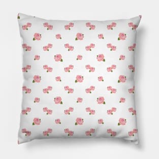Pink Roses Illustrative Pattern Pillow