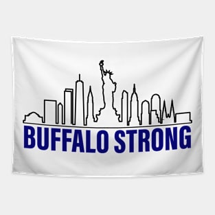 Blue Buffalo Strong New York Skyline Pray For Buffalo Tapestry