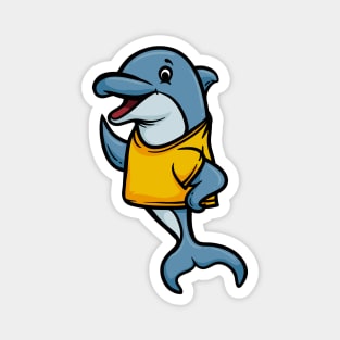 Cute Anthropomorphic Human-like Cartoon Character Dolphin in Clothes Magnet