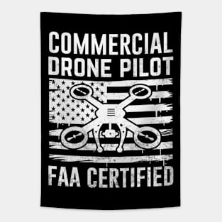 Commercial Drone Pilot USA American Flag Tapestry