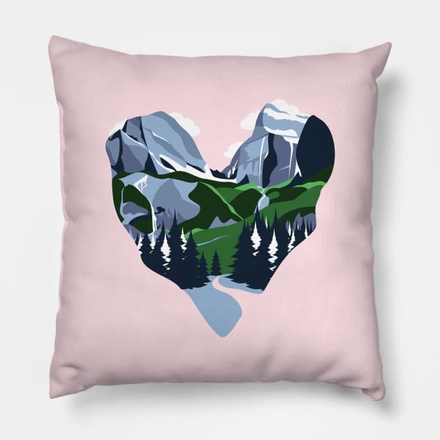 Mountain Heart Pillow by Nathan Watkins Design