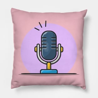 Microphone Cartoon Vector Icon Illustration Pillow