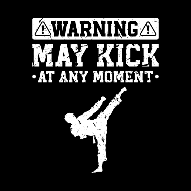 Karate Men Warning Kick Any Moment Taekwondo by Humbas Fun Shirts