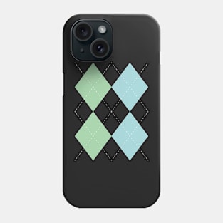 blue + green + yellow argyle Phone Case