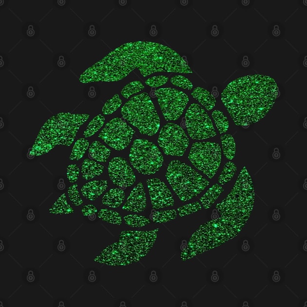 Green Sea Faux Glitter Turtle by Felicity-K