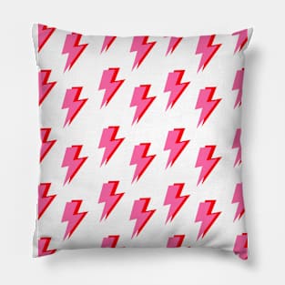 Pink and Red Lightning Bolt Pattern Pillow