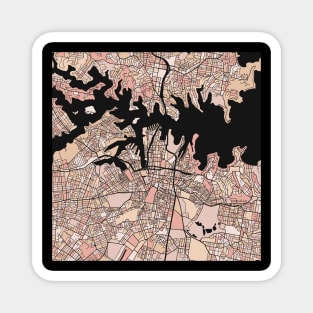 Sydney Map Pattern in Soft Pink Pastels Magnet