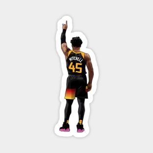 Donovan Mitchell Vector Back Black Magnet