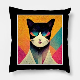 disco cat Pillow