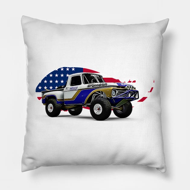 F100 USA Print Pillow by Auto-Prints