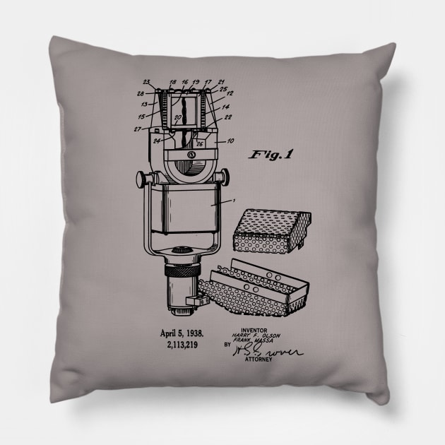 Vintage Microphone Invention Patent 1938 Pillow by MadebyDesign