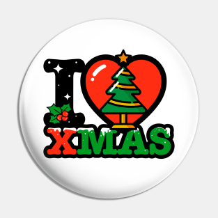 I heart Christmas tree  xmas Pin