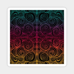 Mandala Pattern in Rainbow Colours multicoloured Magnet