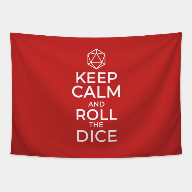 Keep Calm and Roll the Dice Tapestry by NerdWordApparel