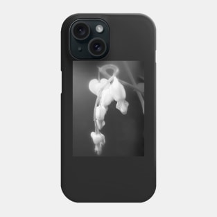 white bleeding hearts, black and white #2 Phone Case