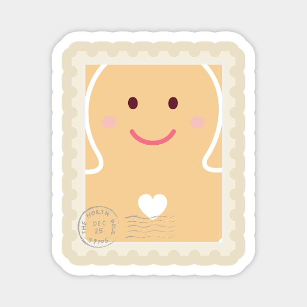 Cute Boy Gingerbread Stamp Magnet by PasTeel