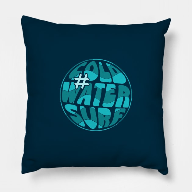 #coldwatersurf Bubbly Retrowave Pillow by SkizzenMonster