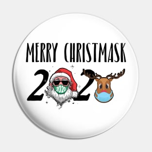 Merry Christmask 2020 Christmas Santa Reindeer Face Mask Pin