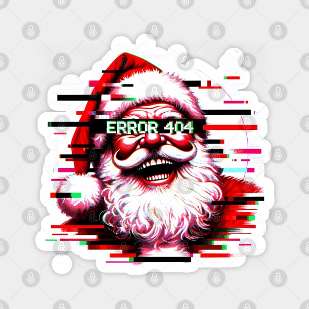 Retro Glitchmas: 19th Edition Santa Claus Tee Magnet by Klimek Prints