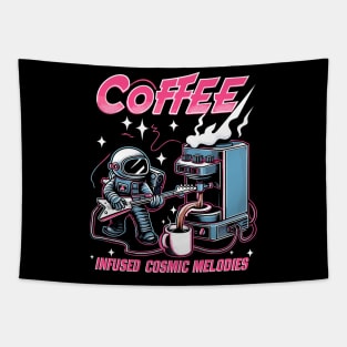 Coffee Infused Cosmic Melodies Tapestry