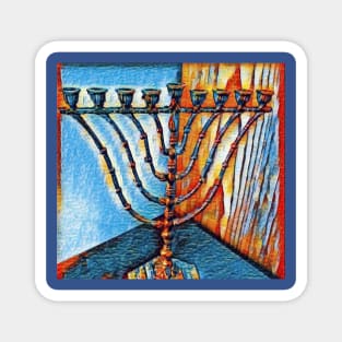 Menorah in Effect 2 Magnet