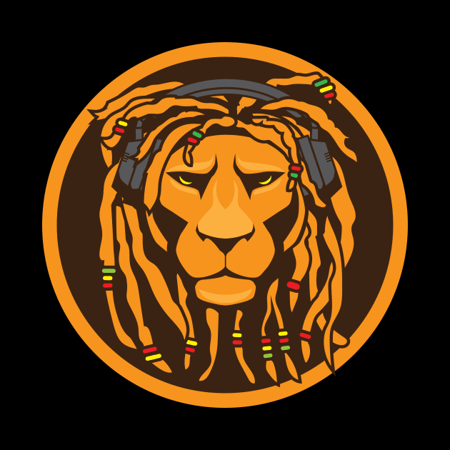 Rasta Lion Face by Baggss