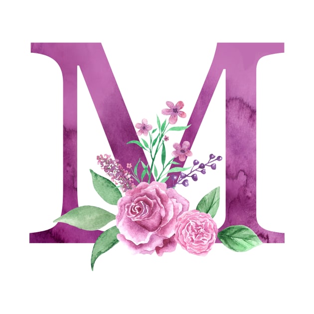 Floral Monogram M Beautiful Rose Bouquet by floralmonogram