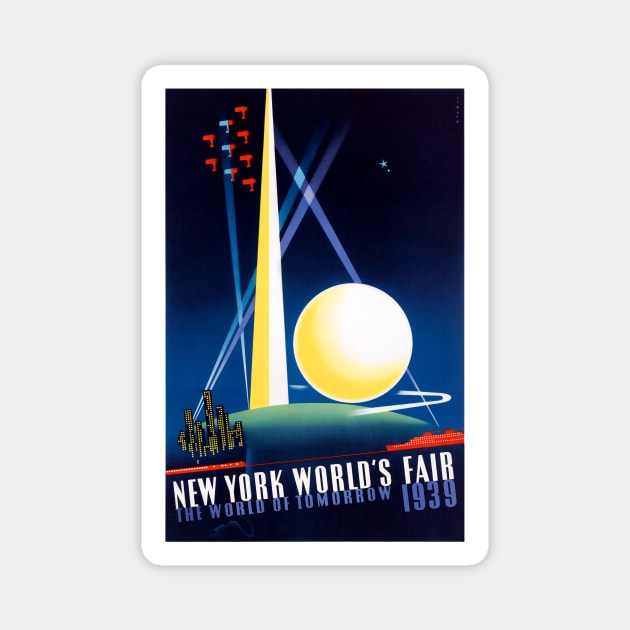 Vintage Travel Poster USA New York Worlds Fair Magnet by vintagetreasure