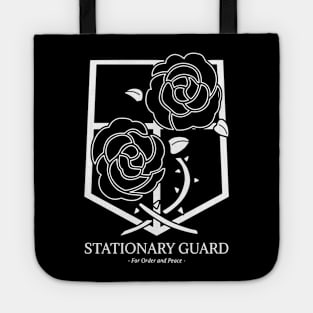 stationary guad attack on titan logo Tote