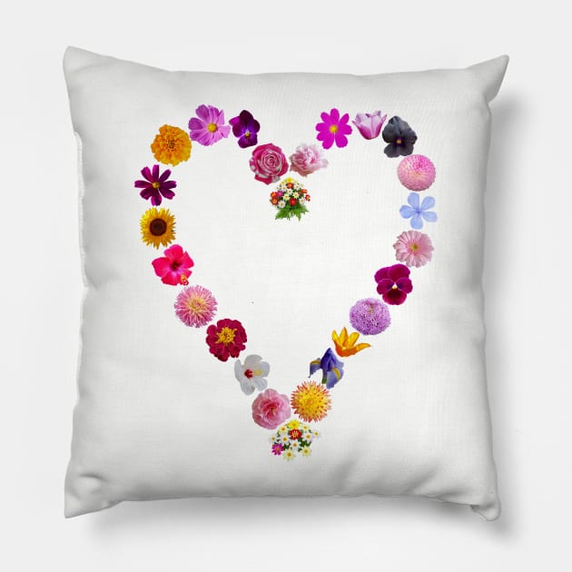 Floral Heart for Valentines Day Pillow by ellenhenryart