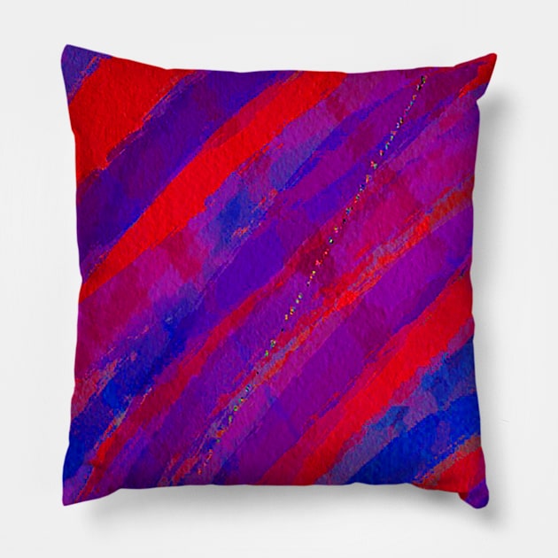 Watercolor Reds and Blues Pillow by BlakCircleGirl