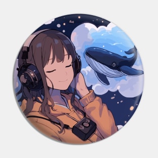 Listen music on headphones and dream Pin