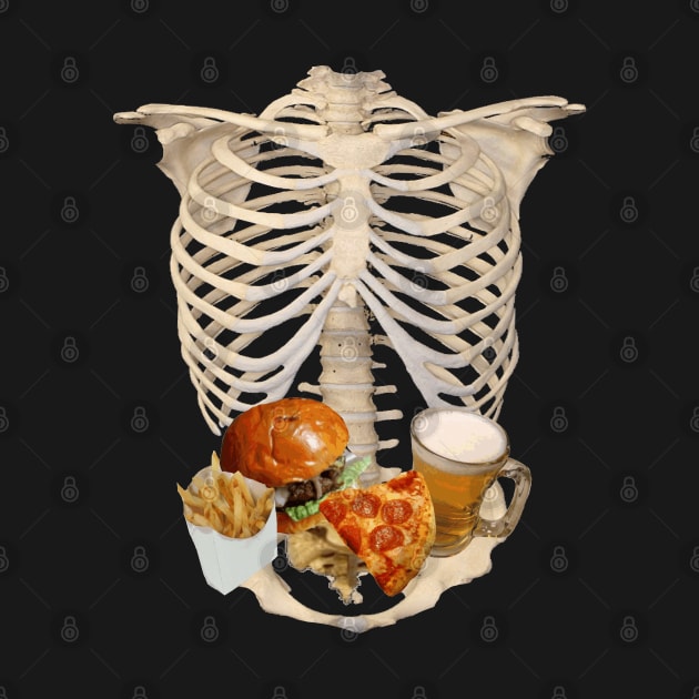 1980s funny halloween Fast Food in Human Skeleton by Tina