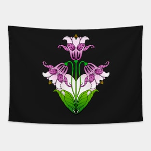 Art Nouveau Purple Love Heart Iris Tapestry