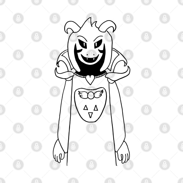 Asriel Undertale Simple Black and White Design by Irla