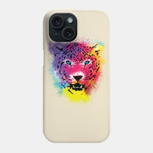 Colorful Tiger Face Vibrant Paint Splatters Phone Case