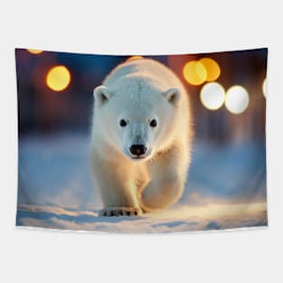 Polar Bear Wildlife Animal On Street Tapestry