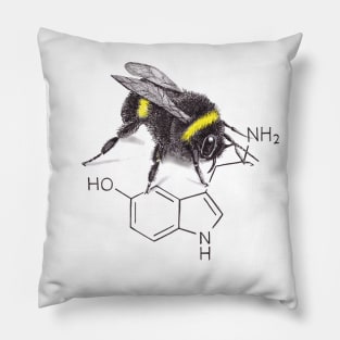 Bee Happy - Serotonin Hand Drawn Design Pillow