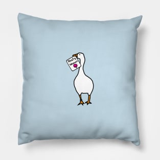 Small Goose with Stolen Nasty Woman Sign Pillow