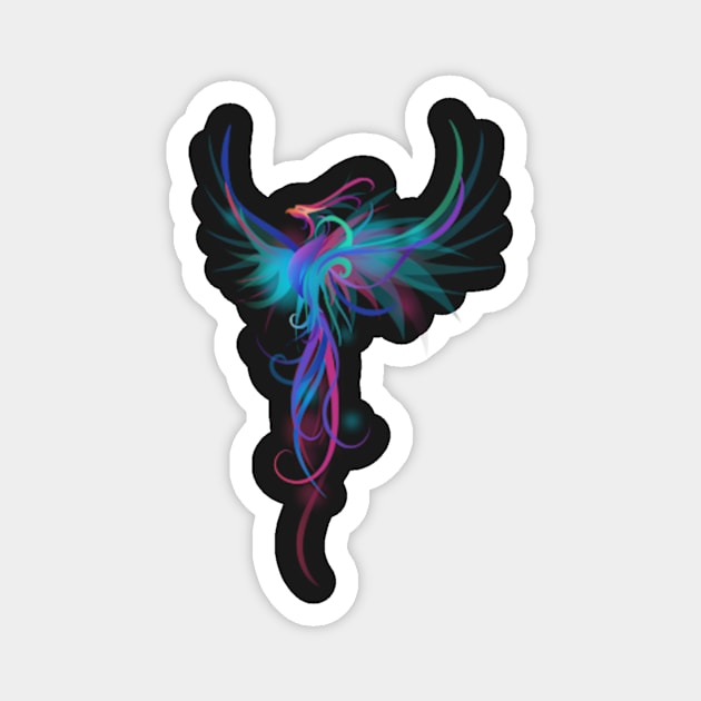 Fantastic Blue-Pink Phoenix Magnet by DezinerFiles