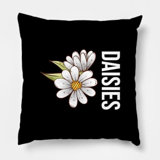 Daisies Minimalist Flora Positive Vintage Retro Pillow