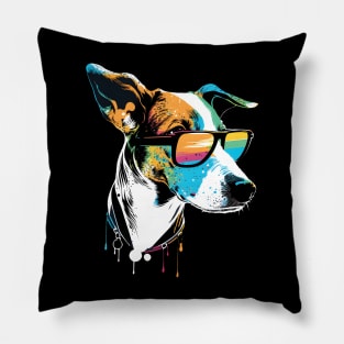 Cool Dog Minimalist with Sunglasses Pillow