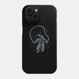 Funny Astronaut skipping rope in outer space Phone Case