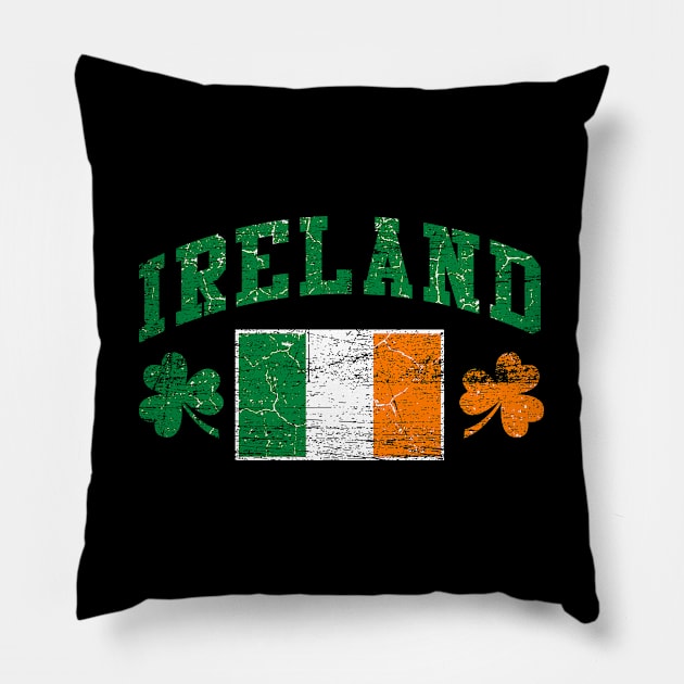 Ireland Retro Saint Patricks Day Pillow by ShirtsShirtsndmoreShirts