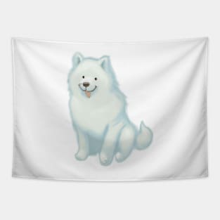 Cute Samoyed Drawing Tapestry